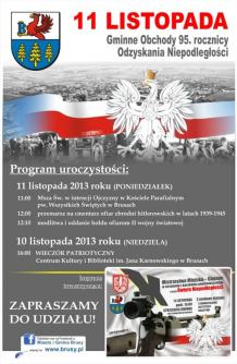 Gmina Brusy zaprasza na obchody Święta Niepodległości!